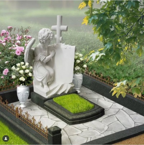চীন জিঙ্গিয়ান হোয়াইট মার্বেল অ্যাঞ্জেল ক্রস টম্বস্টোন